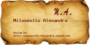 Milosevits Alexandra névjegykártya